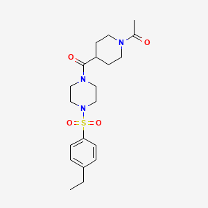 molecular formula C20H29N3O4S B5399599 1-[(1-acetyl-4-piperidinyl)carbonyl]-4-[(4-ethylphenyl)sulfonyl]piperazine 