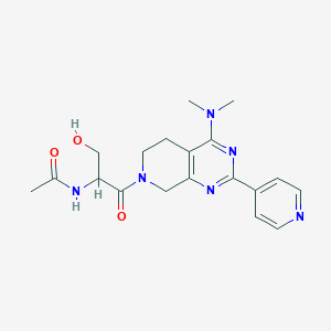 molecular formula C19H24N6O3 B5399620 N-[2-[4-(dimethylamino)-2-pyridin-4-yl-5,8-dihydropyrido[3,4-d]pyrimidin-7(6H)-yl]-1-(hydroxymethyl)-2-oxoethyl]acetamide 
