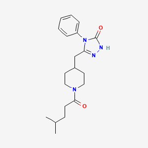 molecular formula C20H28N4O2 B5399623 5-{[1-(4-methylpentanoyl)piperidin-4-yl]methyl}-4-phenyl-2,4-dihydro-3H-1,2,4-triazol-3-one 