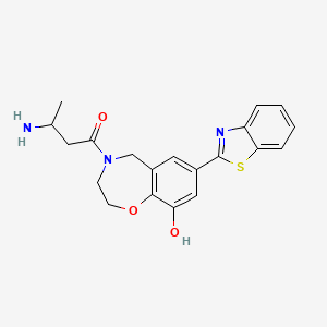 4-(3-aminobutanoyl)-7-(1,3-benzothiazol-2-yl)-2,3,4,5-tetrahydro-1,4-benzoxazepin-9-ol hydrochloride