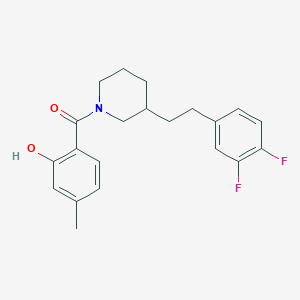 molecular formula C21H23F2NO2 B5399637 2-({3-[2-(3,4-difluorophenyl)ethyl]-1-piperidinyl}carbonyl)-5-methylphenol 