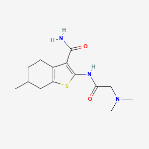 molecular formula C14H21N3O2S B5399642 2-[(N,N-dimethylglycyl)amino]-6-methyl-4,5,6,7-tetrahydro-1-benzothiophene-3-carboxamide 