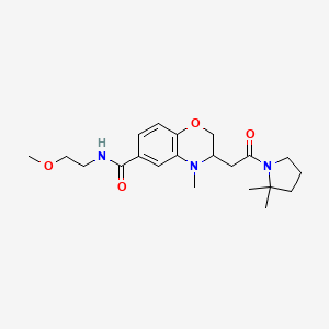 molecular formula C21H31N3O4 B5399654 3-[2-(2,2-dimethylpyrrolidin-1-yl)-2-oxoethyl]-N-(2-methoxyethyl)-4-methyl-3,4-dihydro-2H-1,4-benzoxazine-6-carboxamide 