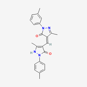 molecular formula C23H22N4O2 B5399663 4-{[5-hydroxy-3-methyl-1-(3-methylphenyl)-1H-pyrazol-4-yl]methylene}-5-methyl-2-(4-methylphenyl)-2,4-dihydro-3H-pyrazol-3-one 