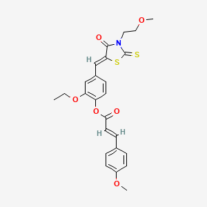 molecular formula C25H25NO6S2 B5399744 2-ethoxy-4-{[3-(2-methoxyethyl)-4-oxo-2-thioxo-1,3-thiazolidin-5-ylidene]methyl}phenyl 3-(4-methoxyphenyl)acrylate 