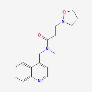 molecular formula C17H21N3O2 B5399759 3-isoxazolidin-2-yl-N-methyl-N-(quinolin-4-ylmethyl)propanamide 