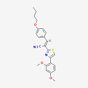 molecular formula C24H24N2O3S B5399760 3-(4-butoxyphenyl)-2-[4-(2,4-dimethoxyphenyl)-1,3-thiazol-2-yl]acrylonitrile 