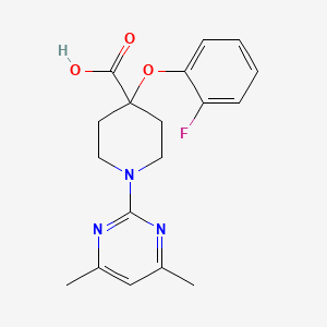 molecular formula C18H20FN3O3 B5399765 1-(4,6-dimethylpyrimidin-2-yl)-4-(2-fluorophenoxy)piperidine-4-carboxylic acid 
