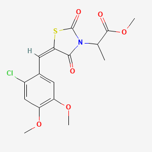 molecular formula C16H16ClNO6S B5399768 methyl 2-[5-(2-chloro-4,5-dimethoxybenzylidene)-2,4-dioxo-1,3-thiazolidin-3-yl]propanoate 