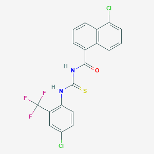 molecular formula C19H11Cl2F3N2OS B5399778 5-chloro-N-({[4-chloro-2-(trifluoromethyl)phenyl]amino}carbonothioyl)-1-naphthamide 