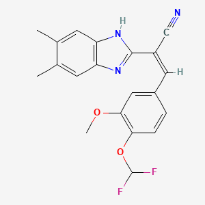 3-[4-(difluoromethoxy)-3-methoxyphenyl]-2-(5,6-dimethyl-1H-benzimidazol-2-yl)acrylonitrile