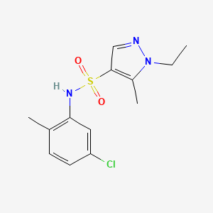 molecular formula C13H16ClN3O2S B5399838 N-(5-chloro-2-methylphenyl)-1-ethyl-5-methyl-1H-pyrazole-4-sulfonamide 