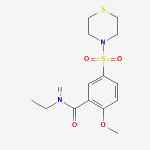 N-ethyl-2-methoxy-5-(4-thiomorpholinylsulfonyl)benzamide