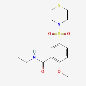 molecular formula C14H20N2O4S2 B5399862 N-ethyl-2-methoxy-5-(4-thiomorpholinylsulfonyl)benzamide 