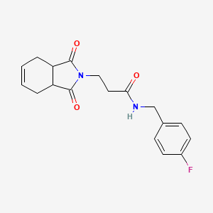 molecular formula C18H19FN2O3 B5399869 3-(1,3-dioxo-1,3,3a,4,7,7a-hexahydro-2H-isoindol-2-yl)-N-(4-fluorobenzyl)propanamide 