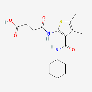 molecular formula C17H24N2O4S B5399881 4-({3-[(cyclohexylamino)carbonyl]-4,5-dimethyl-2-thienyl}amino)-4-oxobutanoic acid 