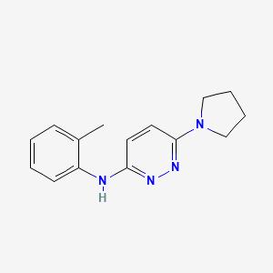 molecular formula C15H18N4 B5399888 N-(2-methylphenyl)-6-(1-pyrrolidinyl)-3-pyridazinamine 