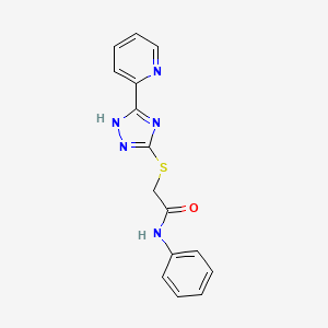 molecular formula C15H13N5OS B5399906 N-phenyl-2-{[5-(2-pyridinyl)-4H-1,2,4-triazol-3-yl]thio}acetamide 