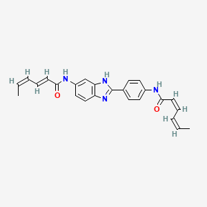 molecular formula C25H24N4O2 B5399921 N-{4-[5-(2,4-hexadienoylamino)-1H-benzimidazol-2-yl]phenyl}-2,4-hexadienamide 