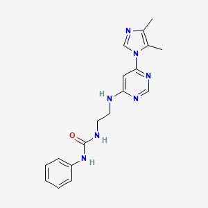 molecular formula C18H21N7O B5399962 N-(2-{[6-(4,5-dimethyl-1H-imidazol-1-yl)-4-pyrimidinyl]amino}ethyl)-N'-phenylurea 