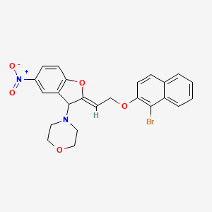 molecular formula C24H21BrN2O5 B5399970 4-(2-{2-[(1-bromo-2-naphthyl)oxy]ethylidene}-5-nitro-2,3-dihydro-1-benzofuran-3-yl)morpholine 