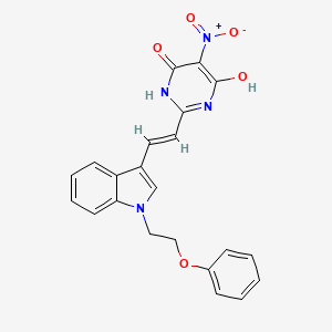 6-hydroxy-5-nitro-2-{2-[1-(2-phenoxyethyl)-1H-indol-3-yl]vinyl}-4(3H)-pyrimidinone