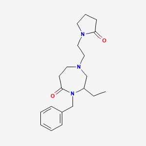 molecular formula C20H29N3O2 B5399984 4-benzyl-3-ethyl-1-[2-(2-oxopyrrolidin-1-yl)ethyl]-1,4-diazepan-5-one 