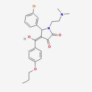 molecular formula C24H27BrN2O4 B5399998 5-(3-bromophenyl)-1-[2-(dimethylamino)ethyl]-3-hydroxy-4-(4-propoxybenzoyl)-1,5-dihydro-2H-pyrrol-2-one 