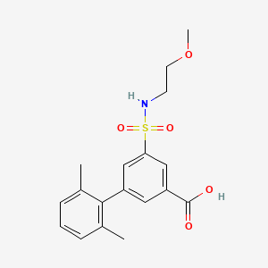 molecular formula C18H21NO5S B5400010 5-{[(2-methoxyethyl)amino]sulfonyl}-2',6'-dimethylbiphenyl-3-carboxylic acid 