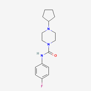 molecular formula C16H22FN3O B5400023 4-cyclopentyl-N-(4-fluorophenyl)piperazine-1-carboxamide 