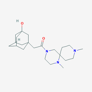 molecular formula C22H37N3O2 B5400033 3-[2-(1,9-dimethyl-1,4,9-triazaspiro[5.5]undec-4-yl)-2-oxoethyl]adamantan-1-ol 