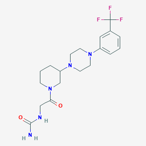 molecular formula C19H26F3N5O2 B5400038 N-[2-oxo-2-(3-{4-[3-(trifluoromethyl)phenyl]-1-piperazinyl}-1-piperidinyl)ethyl]urea 