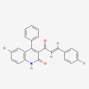 molecular formula C24H15BrFNO2 B5400043 6-bromo-3-[3-(4-fluorophenyl)acryloyl]-4-phenyl-2(1H)-quinolinone 