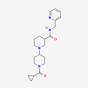 molecular formula C21H30N4O2 B5400045 1'-(cyclopropylcarbonyl)-N-(pyridin-2-ylmethyl)-1,4'-bipiperidine-3-carboxamide 
