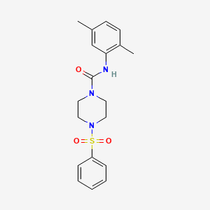 molecular formula C19H23N3O3S B5400051 N-(2,5-dimethylphenyl)-4-(phenylsulfonyl)-1-piperazinecarboxamide 