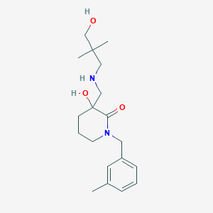molecular formula C19H30N2O3 B5400079 3-hydroxy-3-{[(3-hydroxy-2,2-dimethylpropyl)amino]methyl}-1-(3-methylbenzyl)piperidin-2-one 