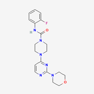 molecular formula C19H23FN6O2 B5400097 N-(2-fluorophenyl)-4-[2-(4-morpholinyl)-4-pyrimidinyl]-1-piperazinecarboxamide 