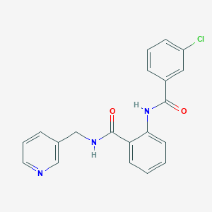 molecular formula C20H16ClN3O2 B5400151 2-[(3-chlorobenzoyl)amino]-N-(3-pyridinylmethyl)benzamide 