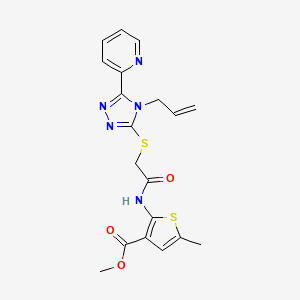molecular formula C19H19N5O3S2 B5400165 methyl 2-[({[4-allyl-5-(2-pyridinyl)-4H-1,2,4-triazol-3-yl]thio}acetyl)amino]-5-methyl-3-thiophenecarboxylate 