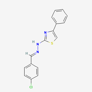 molecular formula C16H12ClN3S B5400198 4-chlorobenzaldehyde (4-phenyl-1,3-thiazol-2-yl)hydrazone 