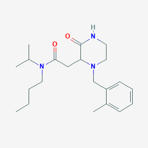 molecular formula C21H33N3O2 B5400203 N-butyl-N-isopropyl-2-[1-(2-methylbenzyl)-3-oxo-2-piperazinyl]acetamide 