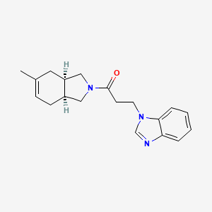 molecular formula C19H23N3O B5400212 1-{3-[(3aR*,7aS*)-5-methyl-1,3,3a,4,7,7a-hexahydro-2H-isoindol-2-yl]-3-oxopropyl}-1H-benzimidazole 