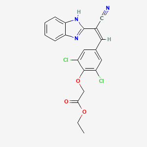 molecular formula C20H15Cl2N3O3 B5400215 ethyl {4-[2-(1H-benzimidazol-2-yl)-2-cyanovinyl]-2,6-dichlorophenoxy}acetate 