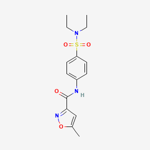 molecular formula C15H19N3O4S B5400223 N-{4-[(diethylamino)sulfonyl]phenyl}-5-methyl-3-isoxazolecarboxamide 