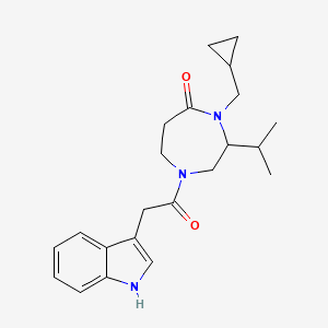 molecular formula C22H29N3O2 B5400252 4-(cyclopropylmethyl)-1-(1H-indol-3-ylacetyl)-3-isopropyl-1,4-diazepan-5-one 
