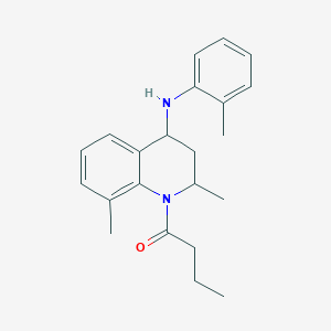 molecular formula C22H28N2O B5400256 1-butyryl-2,8-dimethyl-N-(2-methylphenyl)-1,2,3,4-tetrahydro-4-quinolinamine 