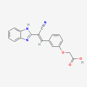 molecular formula C18H13N3O3 B5400285 {3-[2-(1H-benzimidazol-2-yl)-2-cyanovinyl]phenoxy}acetic acid 