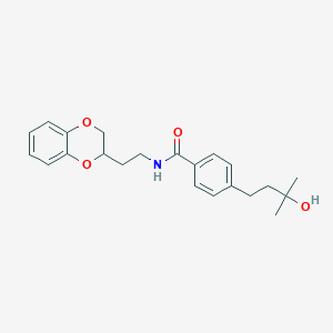 molecular formula C22H27NO4 B5400299 N-[2-(2,3-dihydro-1,4-benzodioxin-2-yl)ethyl]-4-(3-hydroxy-3-methylbutyl)benzamide 