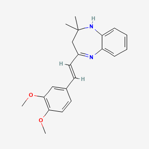 molecular formula C21H24N2O2 B5400306 4-[2-(3,4-dimethoxyphenyl)vinyl]-2,2-dimethyl-2,3-dihydro-1H-1,5-benzodiazepine 