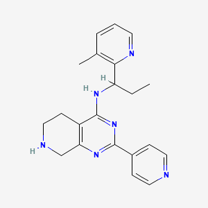 molecular formula C21H24N6 B5400314 N-[1-(3-methylpyridin-2-yl)propyl]-2-pyridin-4-yl-5,6,7,8-tetrahydropyrido[3,4-d]pyrimidin-4-amine 